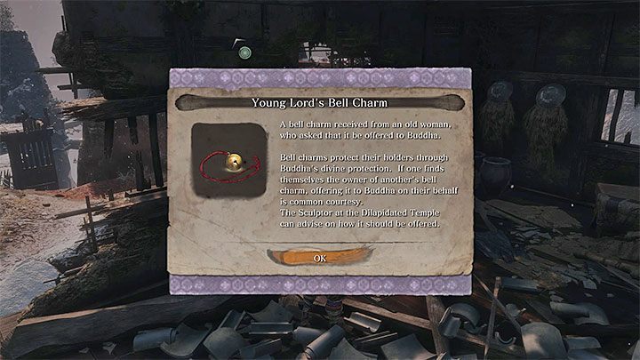 During the conversation, you will receive the Young Lords Bell Charm - How to unlock Hirata Estates in Sekiro Shadows Die Twice? - FAQ - Sekiro Guide and Walkthrough