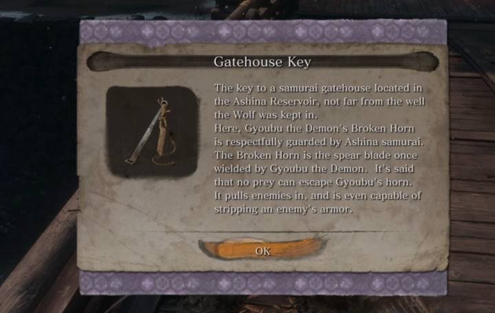 The key to the house with the treasure. - Loaded Spear | Prosthetic Tools in Sekiro Shadows Die Twice - Prosthetic Tools - Sekiro Guide and Walkthrough