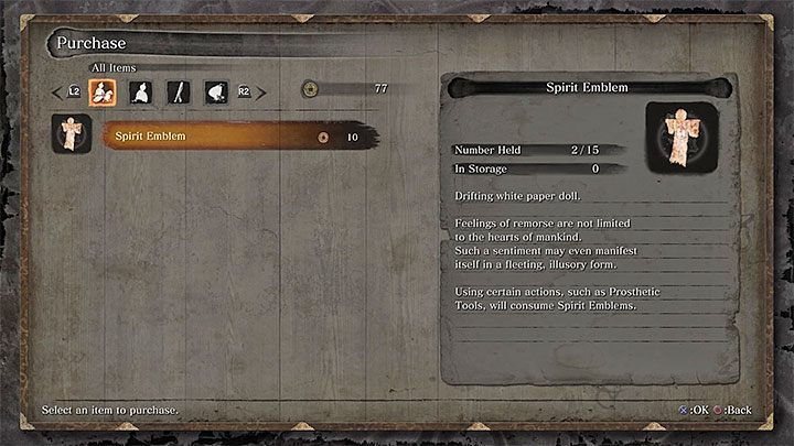The Spirit Emblems - are a very important resource in Sekiro, allowing you to use - Character Development in Sekiro Shadows Die Twice - Basics - Sekiro Guide and Walkthrough