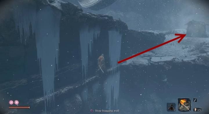 Move from the grass to the stone ledge - do that when the Snake isnt looking - Great Serpent | Sekiro Shadows Die Twice Boss Fight - Bosses - Sekiro Guide and Walkthrough