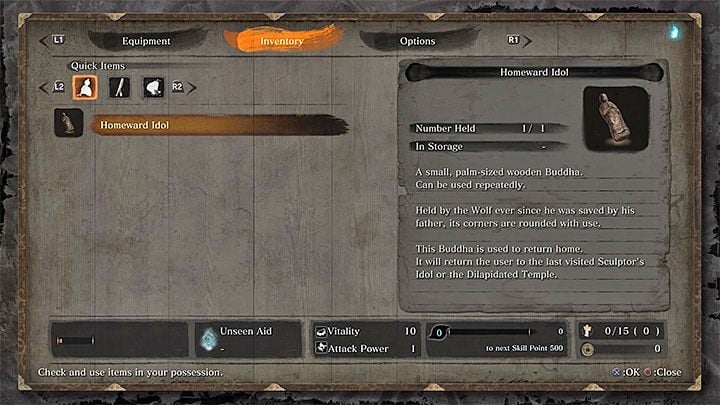 The second way is to use the Homeward Idol, automatically obtained at the beginning of the game - Is there a fast travel option in Sekiro Shadows Die Twice? - FAQ - Sekiro Guide and Walkthrough
