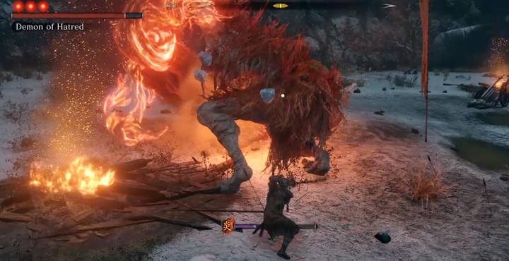 The key to winning this fight is to keep reacting in the same way to the bosss moves and stay calm - Demon of Hatred | Sekiro Shadows Die Twice Boss Fight - Bosses - Sekiro Guide and Walkthrough