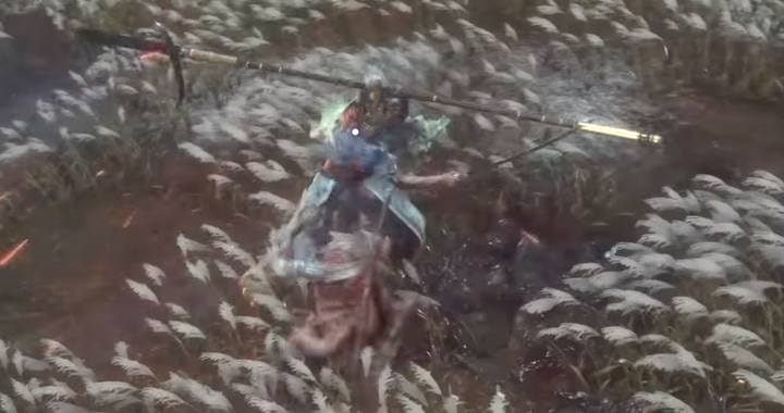 The partisan becomes an additional weapon of Ishiin when you reduce his first health bar to zero. - Genichiro & Isshin, the Sword Saint | Sekiro Shadows Die Twice Boss Fight - Bosses - Sekiro Guide and Walkthrough