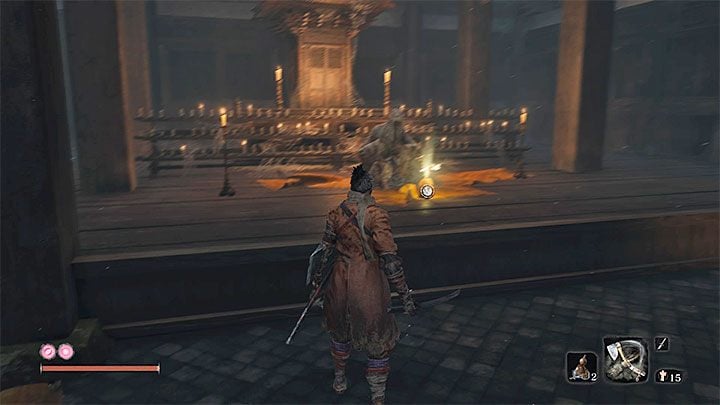 The seed lies in the lower building of the temple, which for the first time can be reached by going through a part of the forest, with a lot of monks who travel by it - Gourd Seeds | Unique items in Sekiro Shadows Die Twice - Unique items - Sekiro Guide and Walkthrough