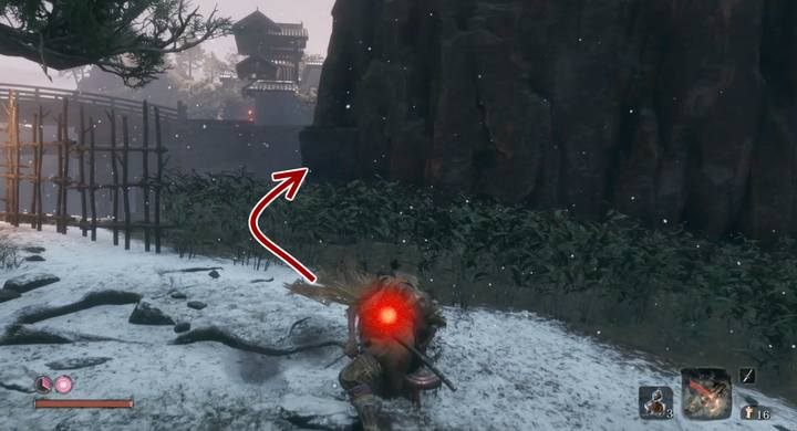 Then go over the edge of the building to the left of the abyss. - Lone Shadow Longswordsman | Sekiro Shadows Die Twice Boss Fight - Bosses - Sekiro Guide and Walkthrough