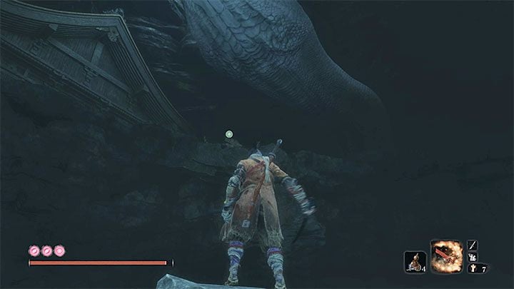 The monkey will run to the left and begin to pay attention to the Great Serpent - Sunken Valley | Sekiro Shadows Die Twice Walkthrough - Main story - Sekiro Guide and Walkthrough