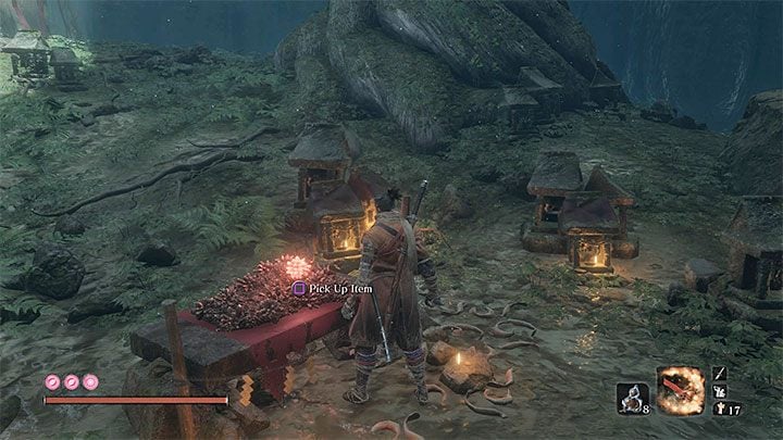 In the place, where Corrupted Monk resided, there is a new sculptor idol near the entrance to the Wedding Cave Door - Ashina Depths | Sekiro Shadows Die Twice Walkthrough - Main story - Sekiro Guide and Walkthrough