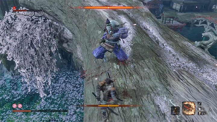 You should land near the boss - Okami Leader Shizu | Sekiro Shadows Die Twice Boss Fight - Bosses - Sekiro Guide and Walkthrough