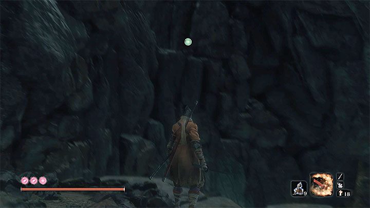 Instead of doing so, turn left and find an attachment you can jump to above your hero- as shown in the image - Prayer Beads | Unique items in Sekiro Shadows Die Twice - Unique items - Sekiro Guide and Walkthrough
