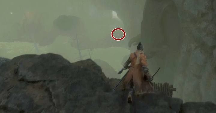 When you look down at the poisoned lake, you may not see the boss yet - but he is there... - Shinobi Eyes Shirahagi | Sekiro Shadows Die Twice Boss Fight - Bosses - Sekiro Guide and Walkthrough