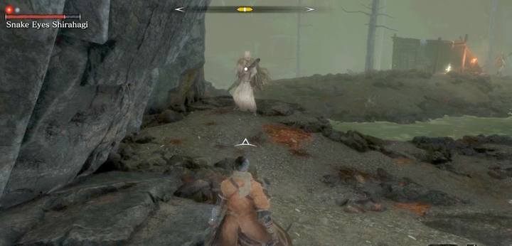 Try to only fight on this rock, the enemies in the distance may notice you and become an additional threat. - Shinobi Eyes Shirahagi | Sekiro Shadows Die Twice Boss Fight - Bosses - Sekiro Guide and Walkthrough
