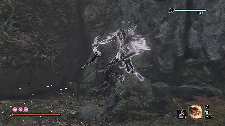 Quickly reach the second spirit enemy and start attacking it - XP and Gold Farming in Sekiro Shadows Die Twice - Basics - Sekiro Guide and Walkthrough