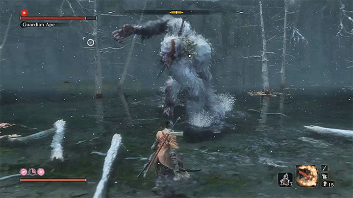 In the first phase, the Guardian Ape is a beast-type enemy - Guardian Ape in Sunken Valley | Sekiro Shadows Die Twice Boss Fight - Bosses - Sekiro Guide and Walkthrough