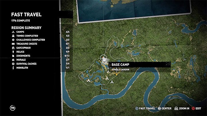 After selecting the fast travel in the camp, you have to choose the destination - How to fast travel in Shadow of the Tomb Raider? - FAQ - Shadow of the Tomb Raider Game Guide