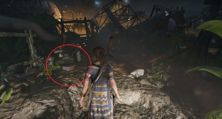 Hardhat (1) - is to the right of the Destroyed Bridge camp where you begin in this location, - Murals, documents and relicts in Porvenir Oil Fields | Secrets in SotTR - Porvenir Oil Fields - Shadow of the Tomb Raider Game Guide