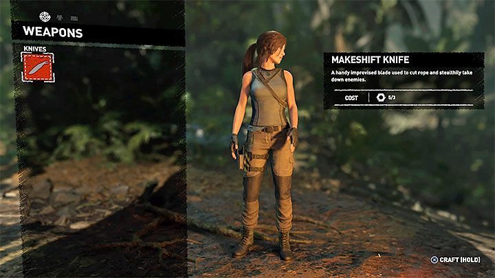 You have to find any 3 Salvage crates - you can try and reach those indicated on the map or find some yourself - How to get the knife, bow, and axe back in Shadow of the Tomb Raider? - FAQ - Shadow of the Tomb Raider Game Guide