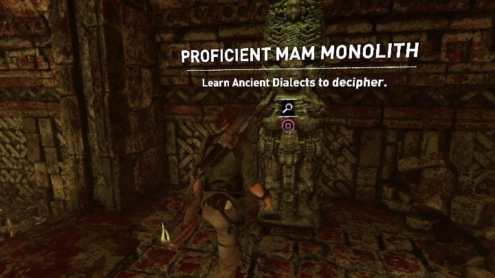 In order to decipher a message written on the monolith, Lara must be sufficiently familiar with the relevant dialect - Treasures of the Past trophy in Shadow of the Tomb Raider - Trophy Guide - Shadow of the Tomb Raider Game Guide
