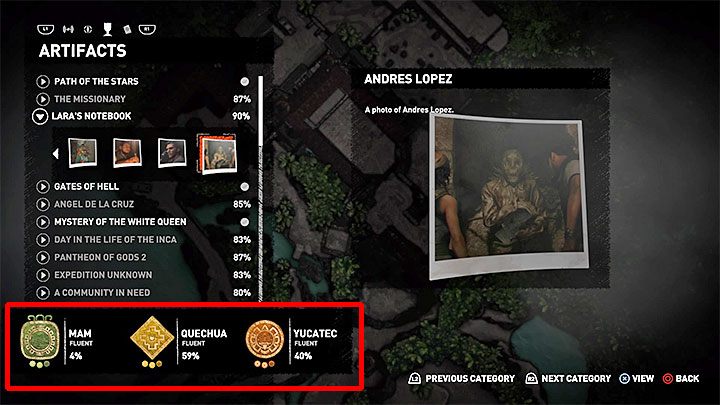 There are 3 different dialects in the game -Mam, Quechua and Yucatec - Treasures of the Past trophy in Shadow of the Tomb Raider - Trophy Guide - Shadow of the Tomb Raider Game Guide