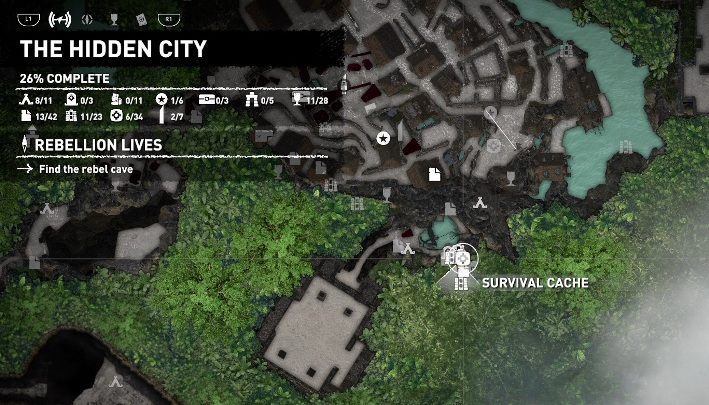 The Temple of the Sun is located near the Village Caves camp site - Challenge Tombs - The Hidden City in Shadow of the Tomb Raider - Challenge Tombs - Shadow of the Tomb Raider Game Guide