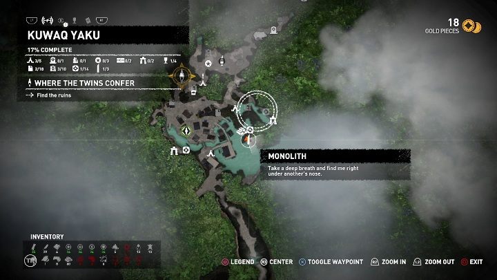 After reading the monolith, you will get a hint, and the map will show the area where the treasure is located - How does a Monoliths work in Shadow of the Tomb Raider Game? - Monoliths - Shadow of the Tomb Raider Game Guide
