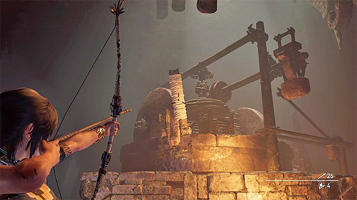 Now go back to the upper part of the hall and find a new lever with a rope coil (picture above) - Completing the Trial of the Serpent in Shadow of the Tomb Raider - Solving Riddles - Shadow of the Tomb Raider Game Guide