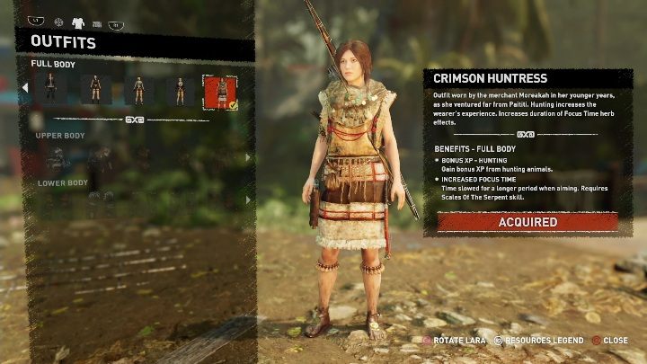 How to get - Can be purchased from Moraekah - costs 7200 - All Laras outfits in Shadow of the Tomb Raider - Equipment - Shadow of the Tomb Raider Game Guide