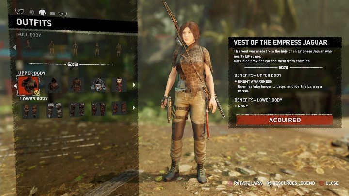 How to get - Complete the main mission - Rough Landing - All Laras outfits in Shadow of the Tomb Raider - Equipment - Shadow of the Tomb Raider Game Guide