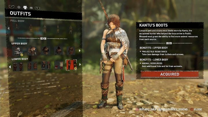 How to get - You have to buy this item at a Merchant, for 6900 gold pieces - All Laras outfits in Shadow of the Tomb Raider - Equipment - Shadow of the Tomb Raider Game Guide