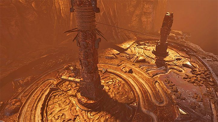 Approach the lever near the taller pillar and start pushing it - Exploration of the Belly and Head of the Serpent - The Hidden City - The Hidden City - Shadow of the Tomb Raider Game Guide