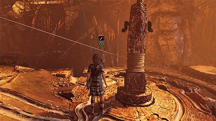 The next step is to change the alignment of the grooves around the taller pillar - this means that you have to disconnect the pillars - Exploration of the Belly and Head of the Serpent - The Hidden City - The Hidden City - Shadow of the Tomb Raider Game Guide