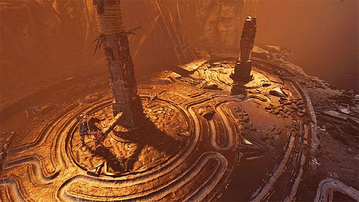 Go back to the rotating mechanism near the taller pillar - Exploration of the Belly and Head of the Serpent - The Hidden City - The Hidden City - Shadow of the Tomb Raider Game Guide