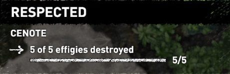 To complete the challenge you have to destroy 5 figures - Challenges in Cenote | Secrets in Shadow of the Tomb Raider - Cenote - Shadow of the Tomb Raider Game Guide