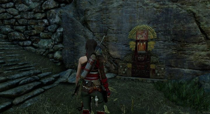 In the eastern part of the village, under the stairs, you will find another mural (5) - Murals in The Hidden City | Secrets in Shadow of the Tomb Raider - The Hidden City - Shadow of the Tomb Raider Game Guide