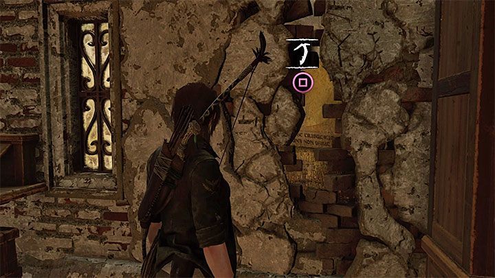 Another damaged wall can be found on the floor - Finding the secret crypt - Via Veritas - Mission of San Juan - Shadow of the Tomb Raider Game Guide