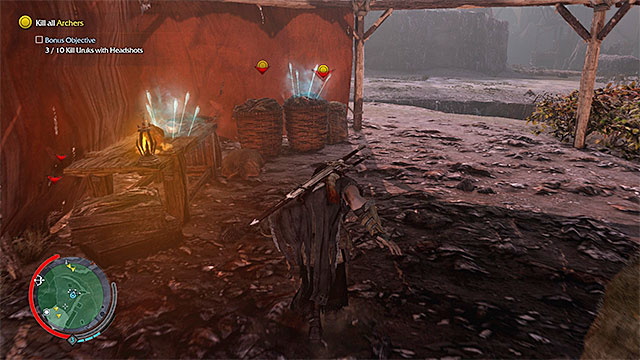 You can find more arrows, e.g. in the tent - A Elbereth Gilthoniel (bow) | Weapon Missions - Weapon Missions - Middle-earth: Shadow of Mordor Game Guide