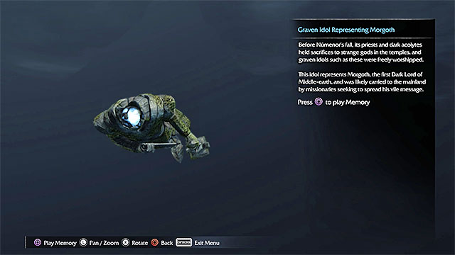 After you add the artifact to your inventory, locate the interactive spot shown in the above screenshot and play the memory - List of artifacts: Udun | Collectibles - Artifacts - Artifacts - Middle-earth: Shadow of Mordor Game Guide