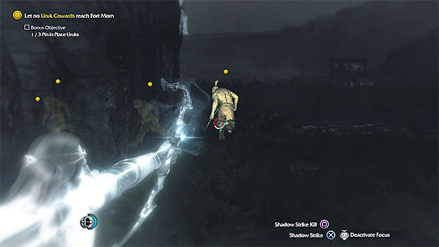 The primary objective of this mission is to kill the orcs fleeing from the graug - There Is No Escape (bow) | Weapon Missions - Weapon Missions - Middle-earth: Shadow of Mordor Game Guide