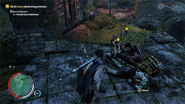 You can eliminate the orcs on your own, or have the branded ones eliminate them. - A Knife in the Dark (dagger) | Weapon Missions - Weapon Missions - Middle-earth: Shadow of Mordor Game Guide