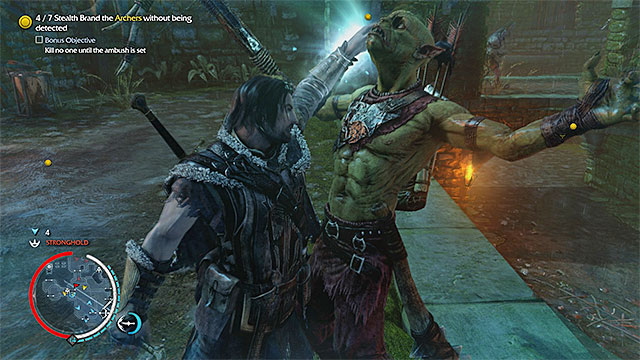 Surprise the archers and brand them - The Darkness Within (dagger) | Weapon Missions - Weapon Missions - Middle-earth: Shadow of Mordor Game Guide
