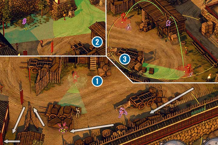 First, send Yuki and Aiko on the nearby tower - Mission 13 - Sunpu Castle | Walkthrough - Campaign - Shadow Tactics: Blades of the Shogun Game Guide