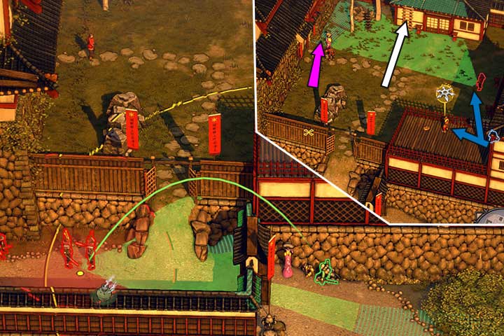 You are now in the inner courtyard of the castle - Mission 13 - Sunpu Castle | Walkthrough - Campaign - Shadow Tactics: Blades of the Shogun Game Guide