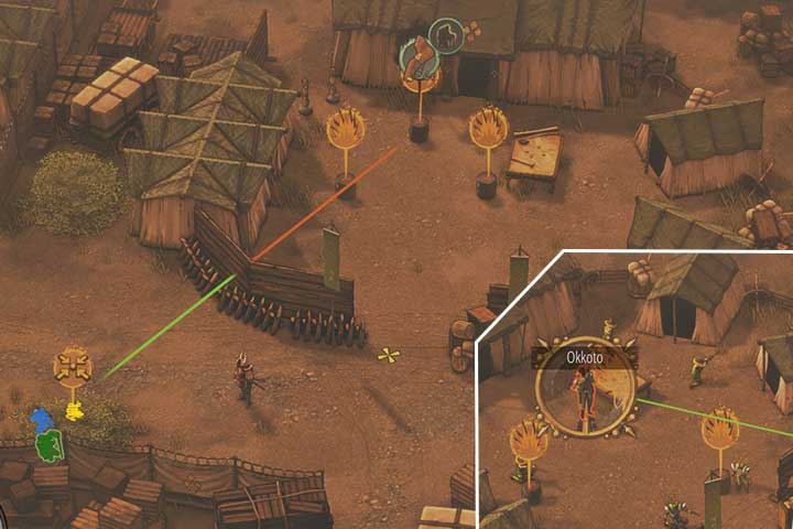 Before you hide in the bushes, assemble your team, leaving some distance between them and the barrel, and select Mugen - Mission 8 - Kanazawa City | Walkthrough - Campaign - Shadow Tactics: Blades of the Shogun Game Guide