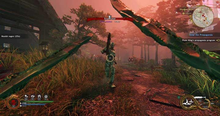 The boss of the location has a large guard in form of Drones and Zilla Soldiers - Stop the Propaganda | Side missions - Side missions - Shadow Warrior 2 Game Guide