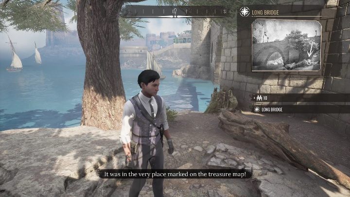 Exact location You will find this treasure under the bridge between Scaladio and Old City - Sherlock Holmes Chapter One: Treasures - list of all - Secrets & Collectibles - Sherlock Holmes Chapter One Guide