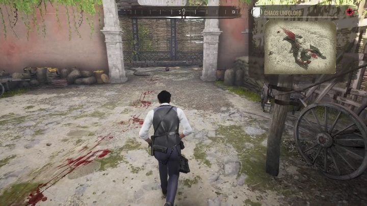 You will eventually arrive at the location where the elephant was held - Sherlock Holmes Chapter One: A Gilded Cage, the crime scene - walkthrough - A gold-plated cage - Sherlock Holmes Chapter One Guide