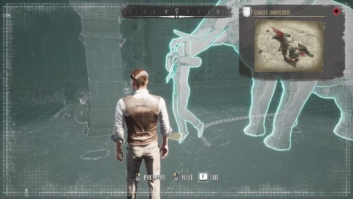 Start with the location where the elephant should be - Sherlock Holmes Chapter One: A Gilded Cage, the crime scene - walkthrough - A gold-plated cage - Sherlock Holmes Chapter One Guide