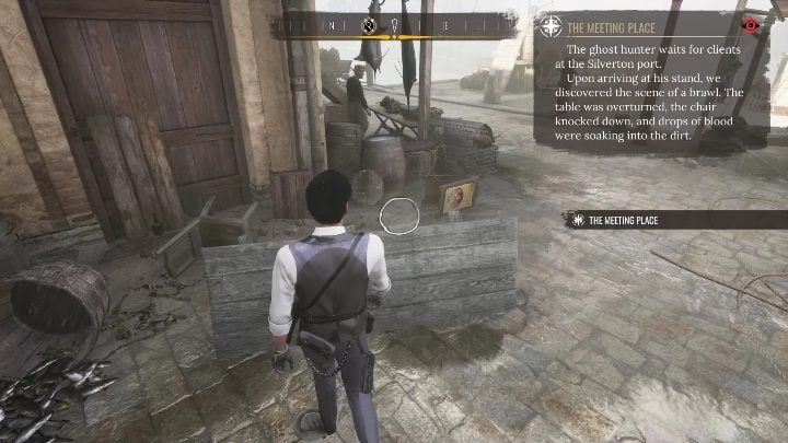 Afterwards, use concentration mode and examine the overturned table - Sherlock Holmes Chapter One: The Ghost-Hunter - walkthrough, Cordona stories - Cordon Tales - Sherlock Holmes Chapter One Guide