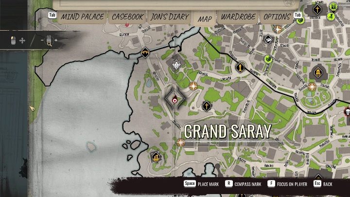 Region: west side of Grand Saray - Sherlock Holmes Chapter One: Treasure Island, Stage 3 - walkthrough, solution - Cordon Tales - Sherlock Holmes Chapter One Guide