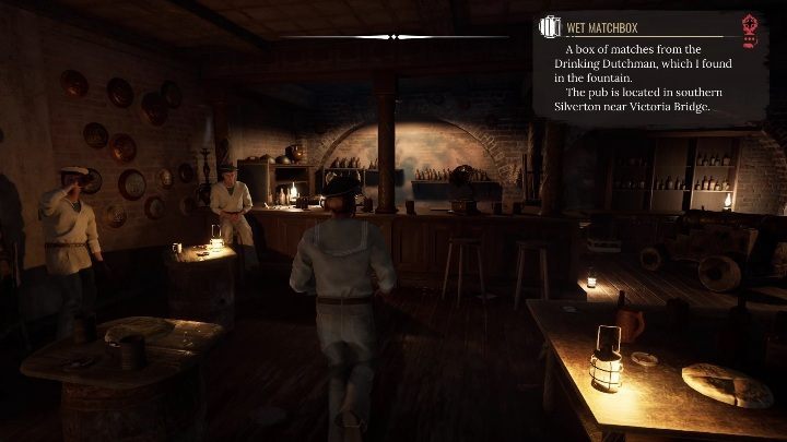 This disguise will enable you to enter the bar - Sherlock Holmes Chapter One Other Cases: Siren Song - walkthrough, solution - Other matters - Sherlock Holmes Chapter One Guide