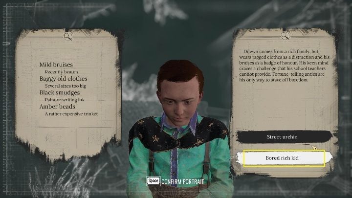 The correct conclusion should be "Bored rich kid" - Sherlock Holmes Chapter One: Street Magic - walkthrough - Other matters - Sherlock Holmes Chapter One Guide